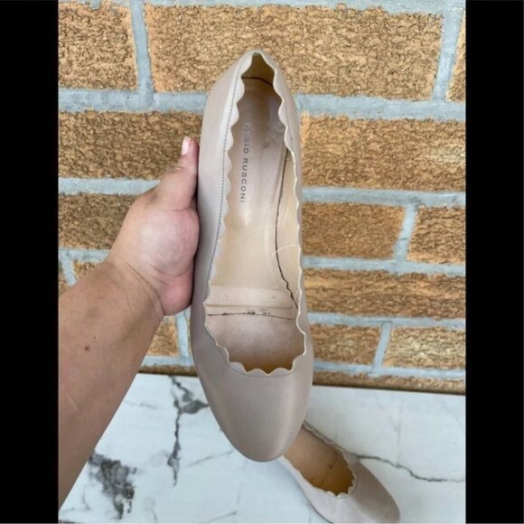 Fabio rusconi Scalloped Leather Pumps 40.5/10.5 - Picture 3 of 10